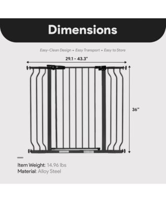 BalanceFrom Walk Thru Safety Gate, Fits 29.1-43.3" Openings, 36” Tall, Graphite