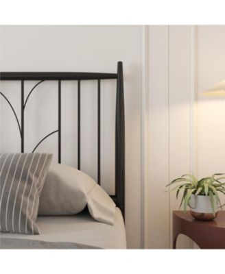 Full Bed Frame, Black Metal Platform Bed Frame with Headboard, Heavy Duty Metal Slat Support, Mattress Foundation, Noise Free Design