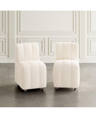 Tess Contemporary Modern Ivory Boucle Upholstered Dining Chair