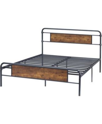 Queen Bed Frame with Headboard and Footboard, All-Metal Support Frame, Under-Bed Storage Available, Box Spring Free