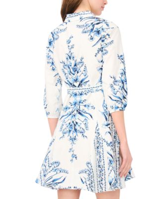 Women's Tie-Waist Collared Dress