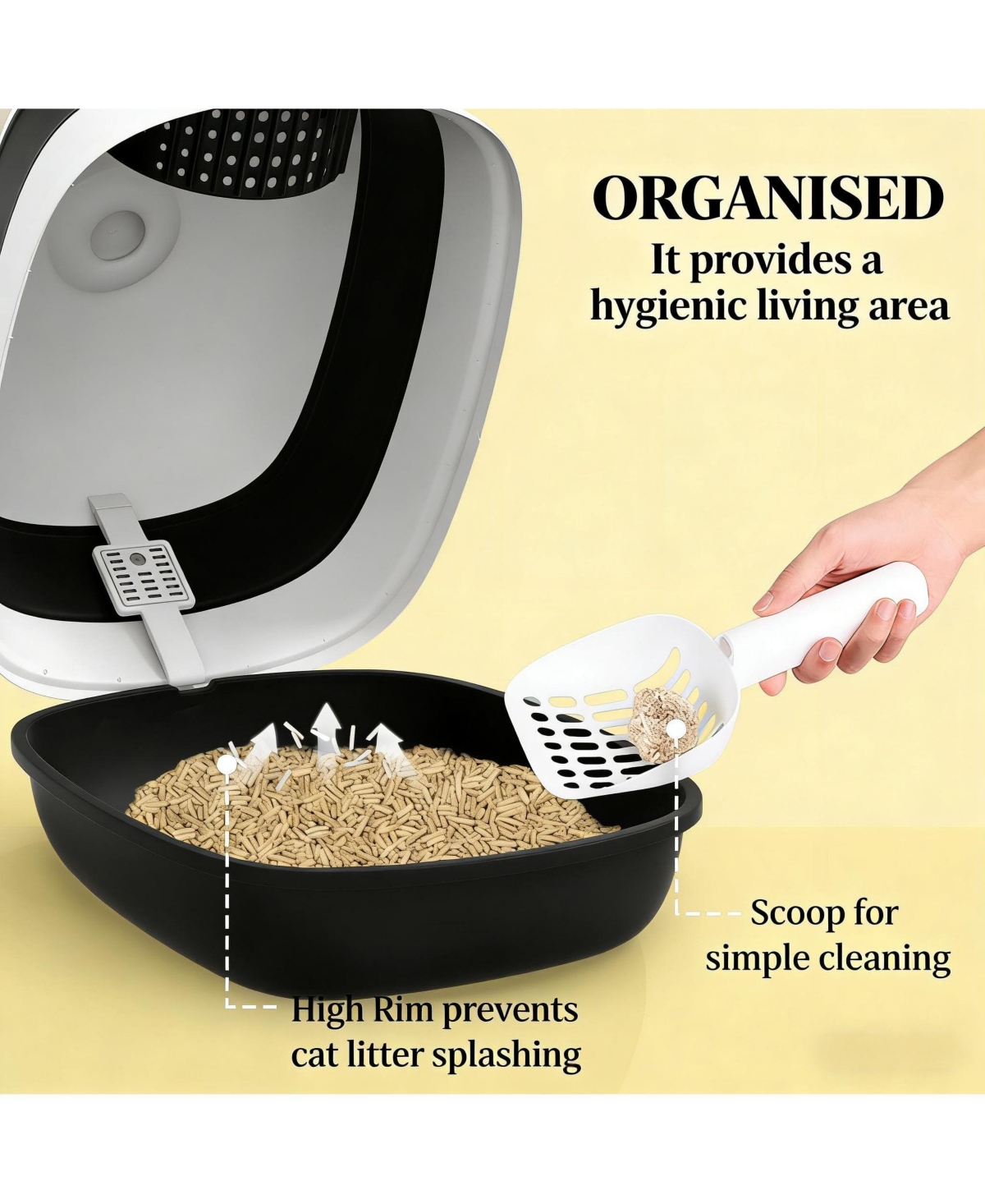 Zeus & Ruta Cat Litter Box Litter Box with Lid