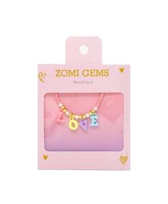 Love Pink Bead Necklace