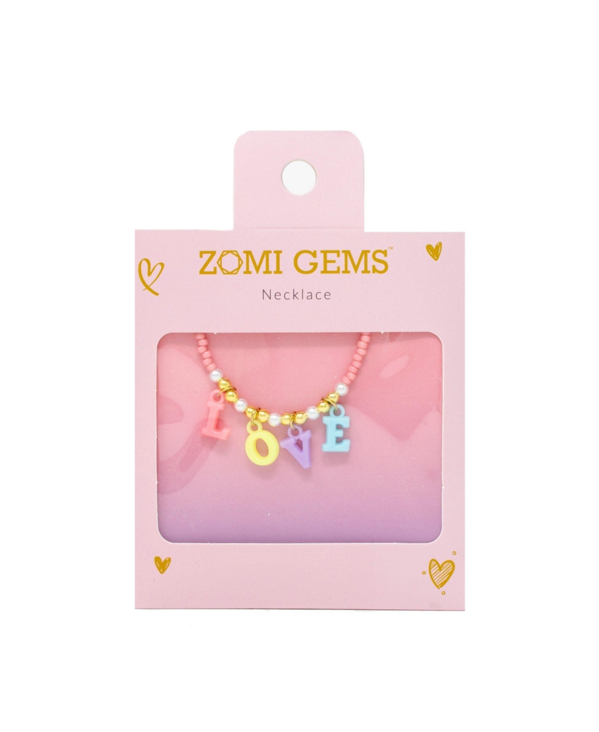 Zomi Gems Love Pink Bead Necklace
