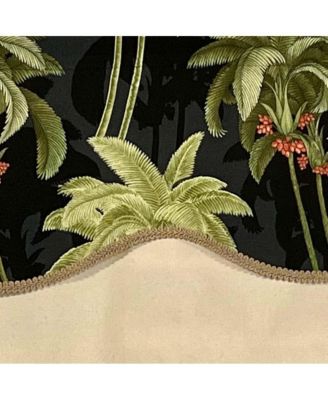 Shadow Gimp Trim Detail Printed Palm Glory High Quality Valance