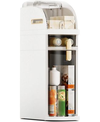 2-Tier Narrow Bathroom Storage Cabinet, Slim Rolling Organizer with Drawers & Wheels