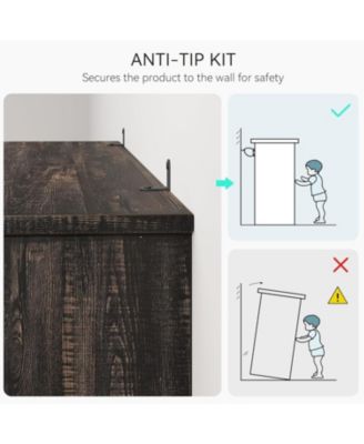 Farmhouse Bookcase with Doors, 5-Tier 70" Tall Bookshelf with Storage Cabinet for Living Room