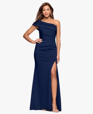 Women's One-Shoulder Pleat Long Dress