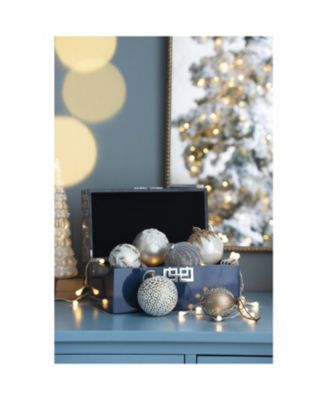 4.7" Glass Christmas Ball Ornaments Decorative Hanging Tree Ornaments Set of 4