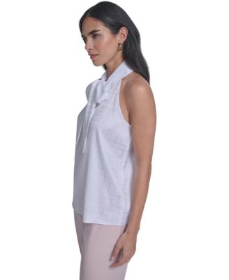 Women's Sleeveless Tie Neck Blouse