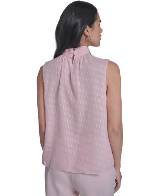 Women's Novelty Mock Neck Sleeveless Top