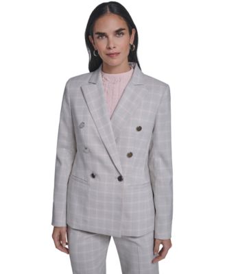 Women's Windowpane Double-Breasted Jacket