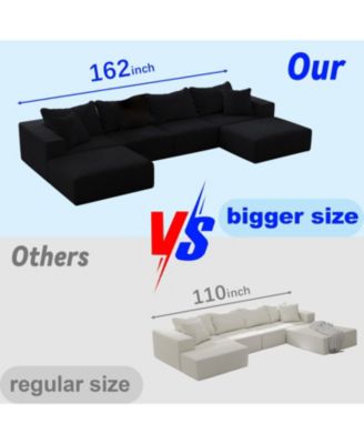 Oversized Modular Cloud Sectional Sofa with Pillows