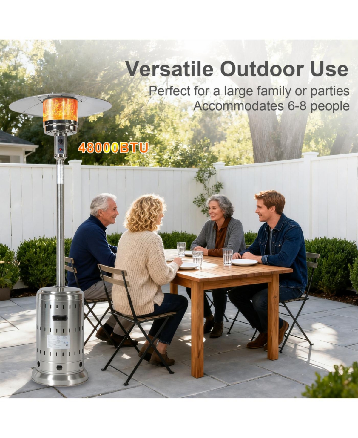 Streamdale Furniture Streamdale Outdoor 48, 000 Btu Propane Patio Heater with Wheels & Cover