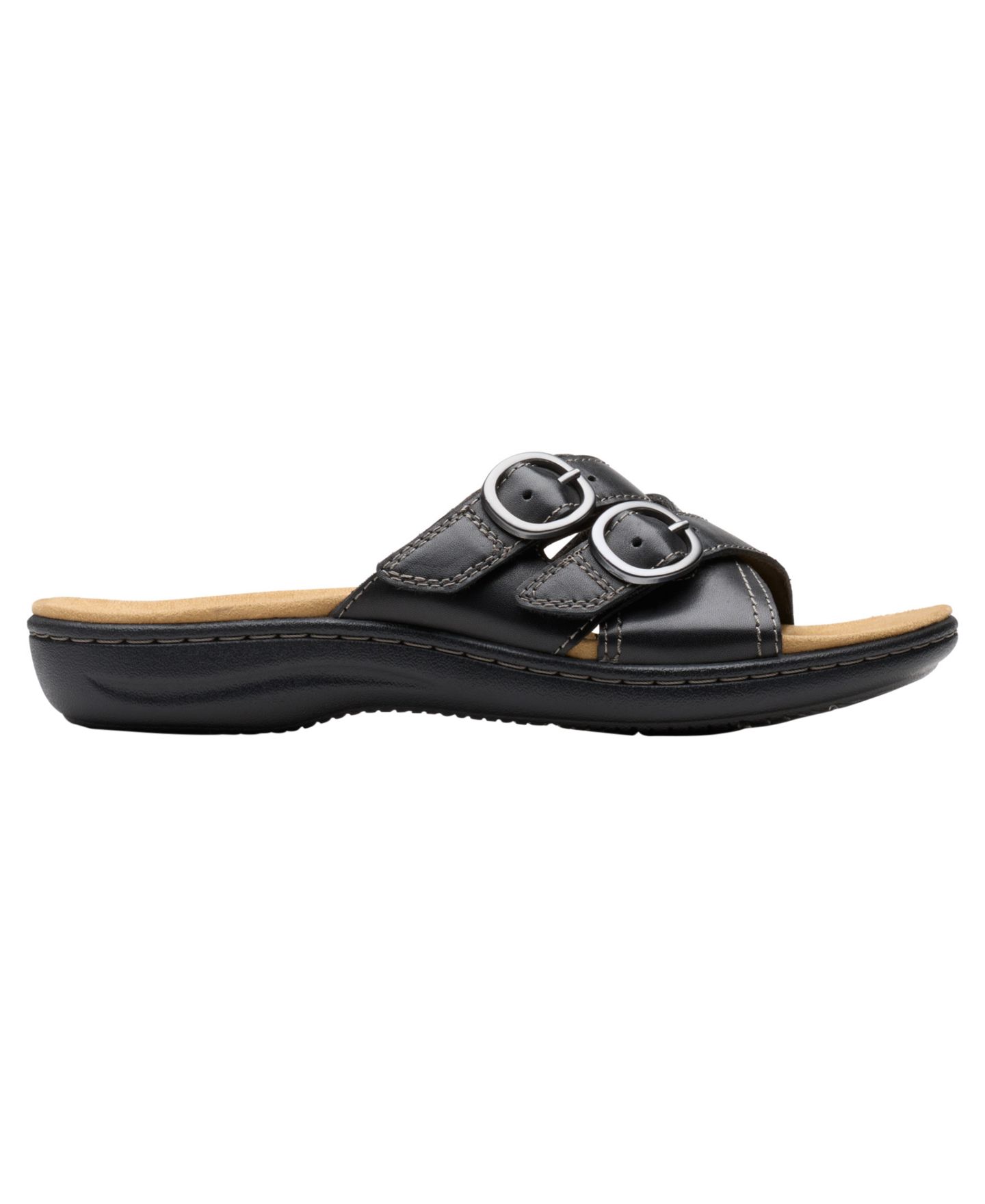 Женские сандалии Clarks Collection Laurieann Opal Round Toe, цвет: Чёрный кожаный — фото 2