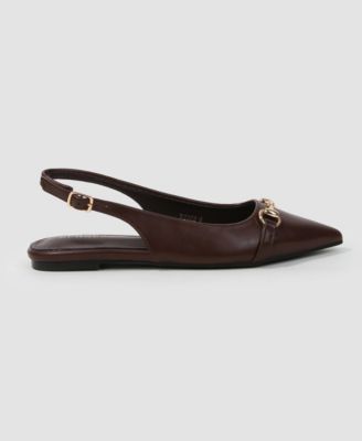 Women's Rio02 Slingback Flats with Gold-Tone Bit