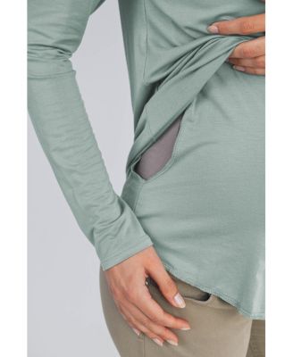 Maternity Casual Scoop Neck Long Sleeve Nursing Top