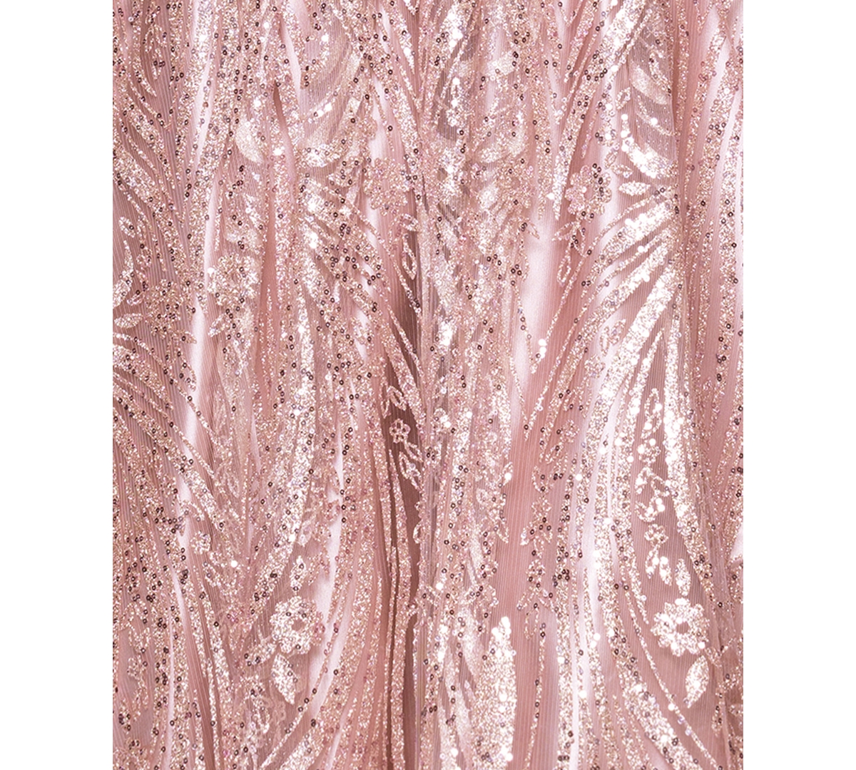 Blondie Nites Juniors' V-Neck Glitter Lace-Up Back Ball Gown