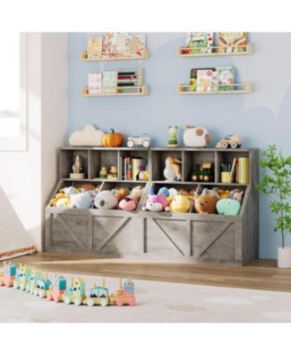 Kids Toy Storage Organizer with Bookshelf, Toy Storage Cabinet