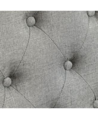 Banff 5-piece Dining Set, Cross-Buck Round Table with 4 Tufted Chairs, Gray