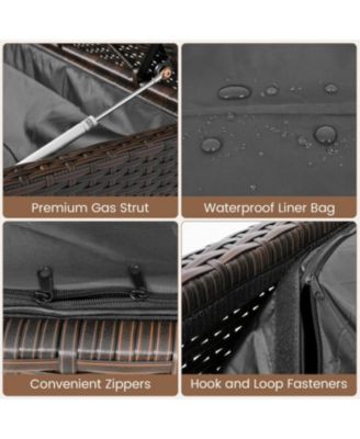 Outdoor Deck Box Storage Bench with Padded Seat Cushion