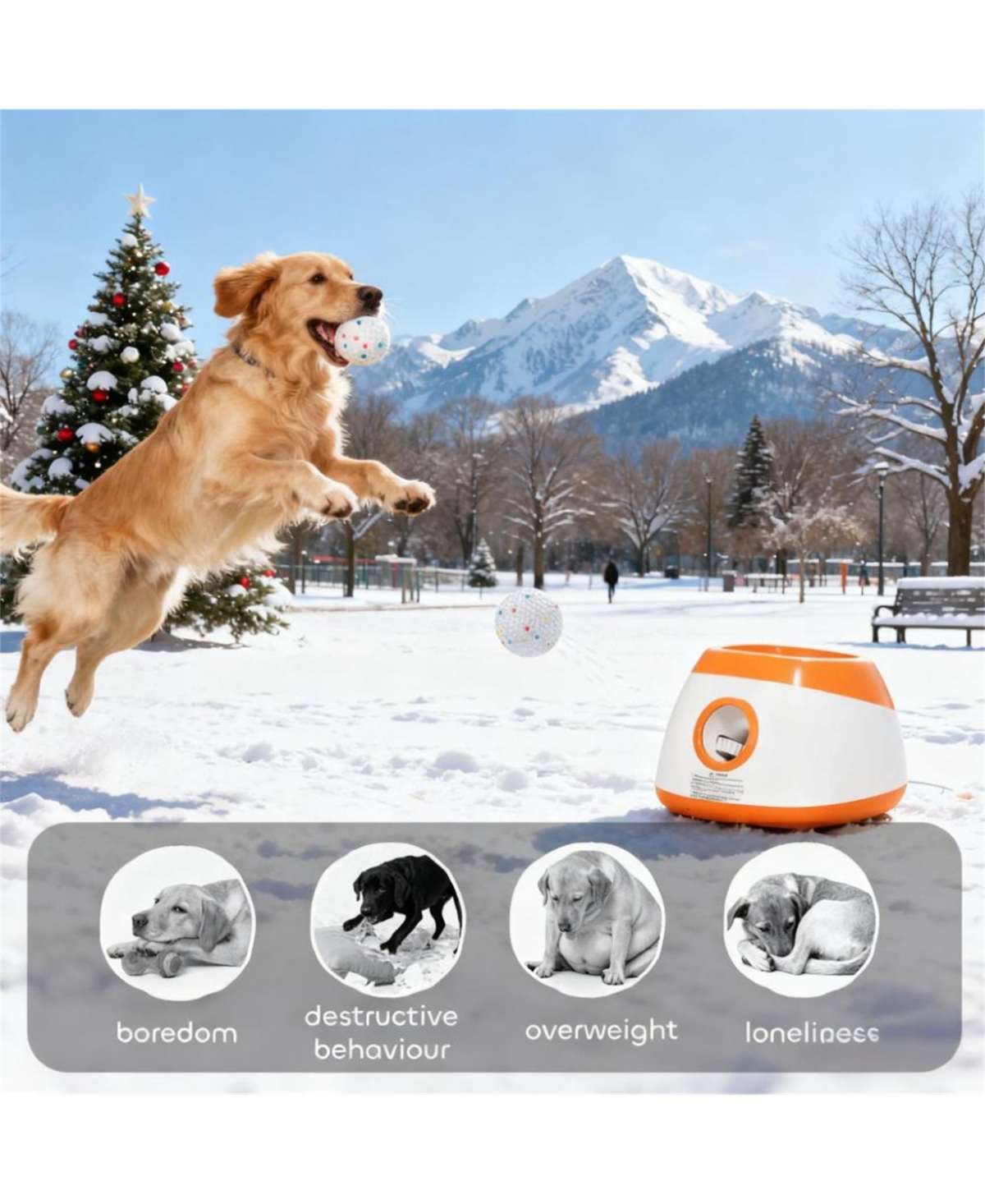 Aostirmotor Automatic Dog Ball Launcher for Outdoor & Indoor in Orange