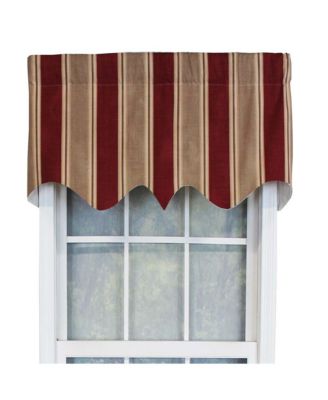 “Bodega Stripe Valance, 3″ Rod Pocket, 50″ x 17″, Mauve Red”