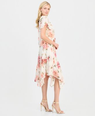 Women's Handkerchief-Hem Chiffon-Jacket Dress