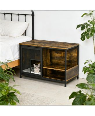 End Table Cat House Wooden Cat House