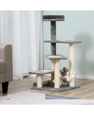 Gray 40" 5-Level Revolving Stair Cat Tree Scratcher