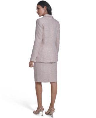 Petite One-Button Tweed Jacket