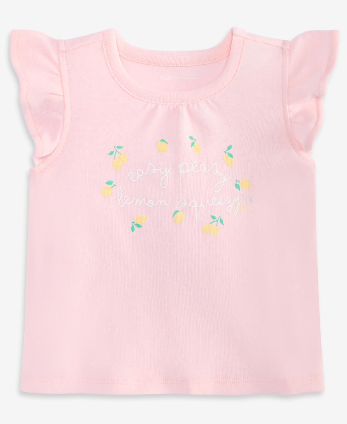 First Impressions Baby Girls' Lemon Squeezy Flutter-Sleeve T-Shirt, Macy's Exclusive