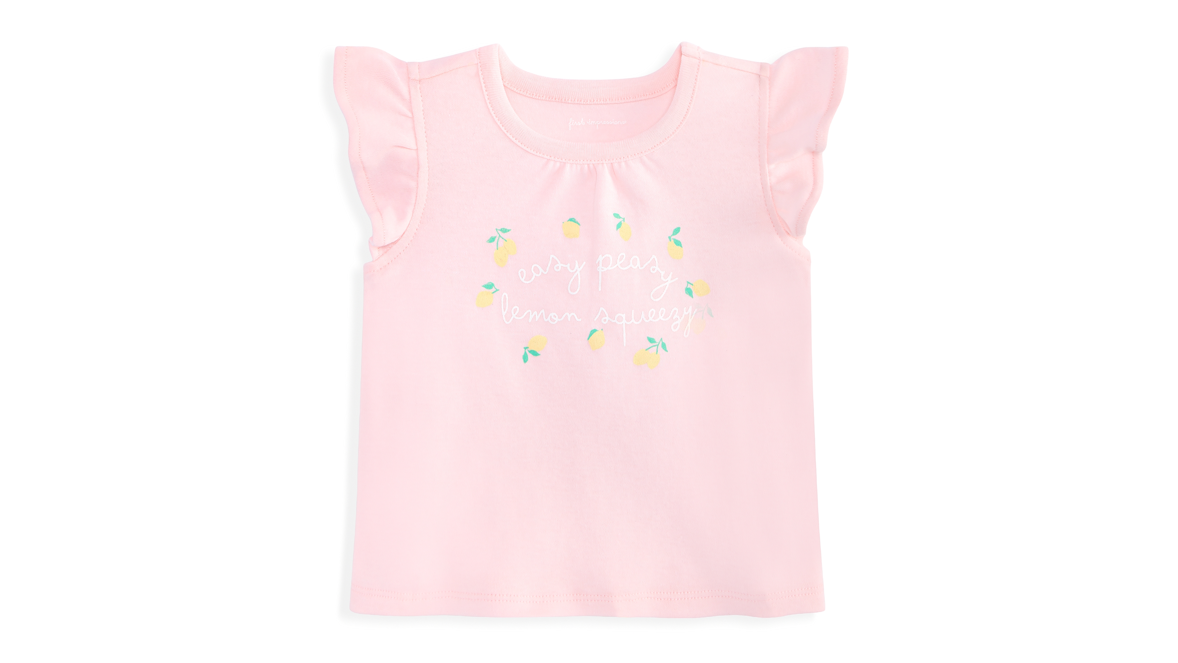 First Impressions Baby Girls' 3M-24M Mix and Match Lemon Squeezy Flutter-Sleeve T-Shirt, Macy's Exclusive