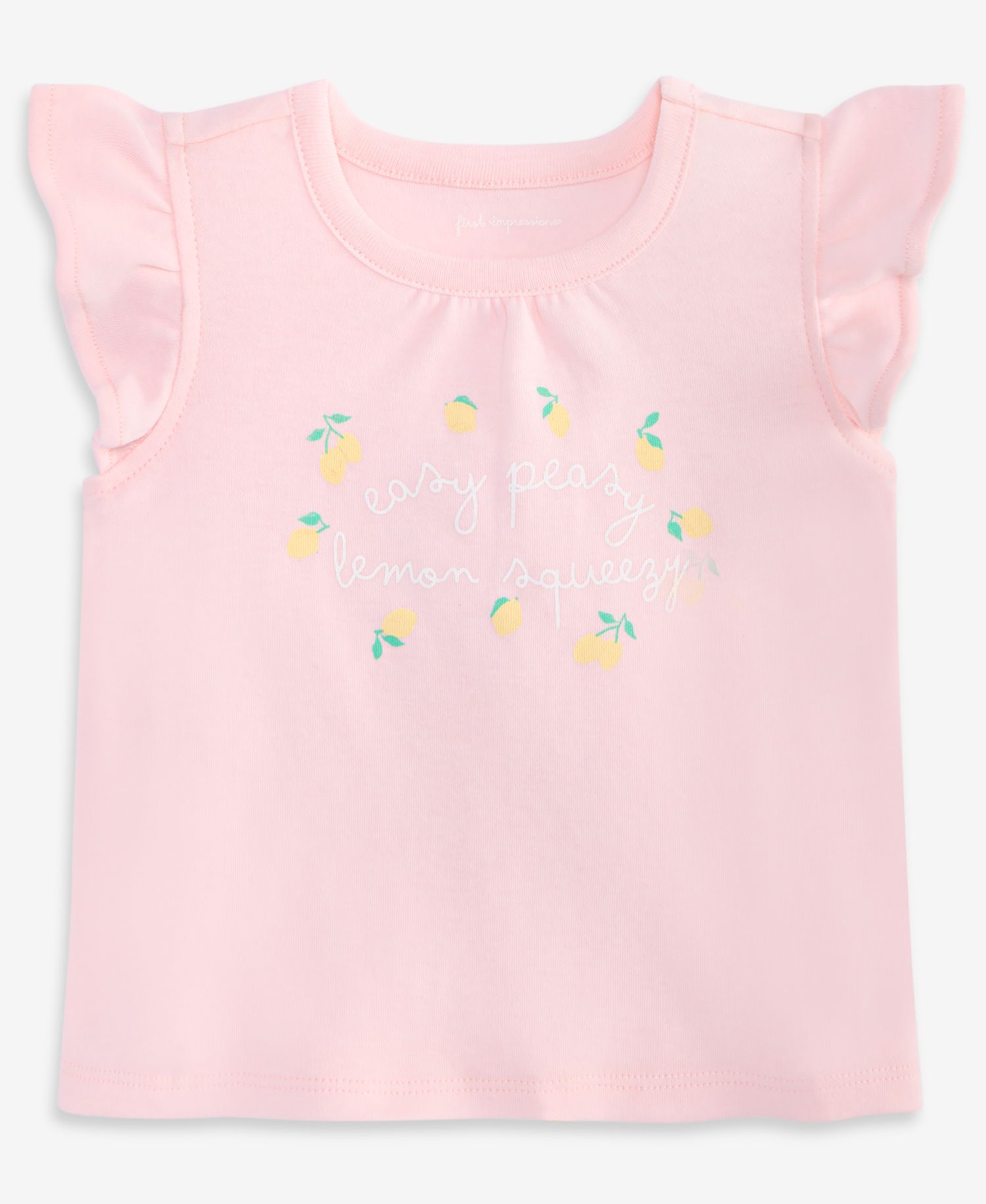 Baby Girls' 3M-24M Mix and Match Lemon Squeezy Flutter-Sleeve T-Shirt