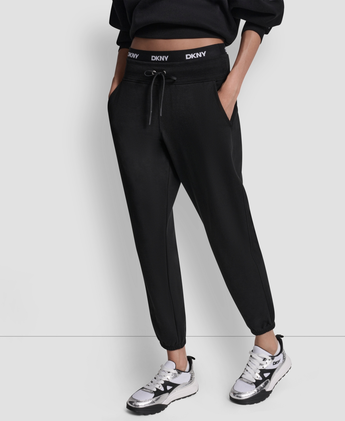 Dkny Sport Women's Classic Logo Elastic High-Rise Sweatpants