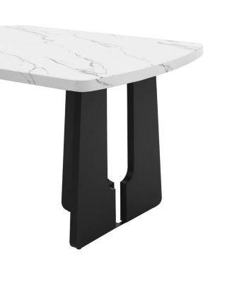 63" Modern Faux Marble Dining Table