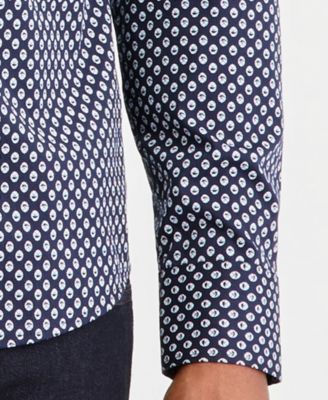 Men's Slim-Fit Foulard Print Button-Up Shirt 