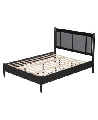 Solid Wood Queen Bed, Heavy Duty Support