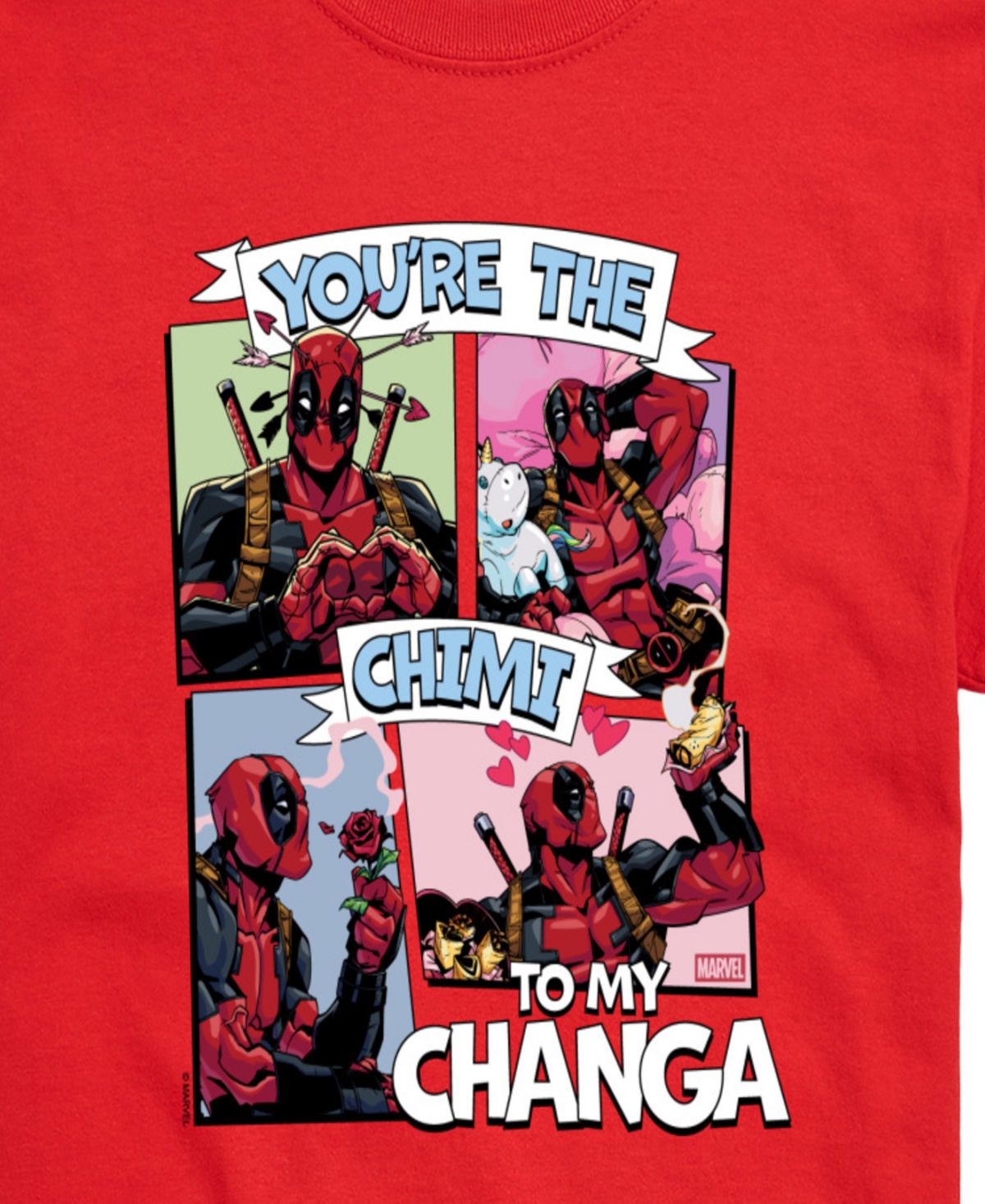 Airwaves Men's Deadpool Chimichanga Printed Short-Sleeve Graphic T-Shirt