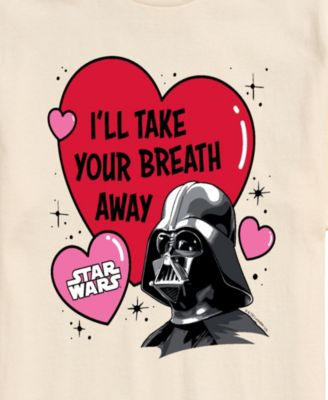 Men's Star Wars Valentine Vader Breath Away Printed Short-Sleeve Graphic T-Shirt