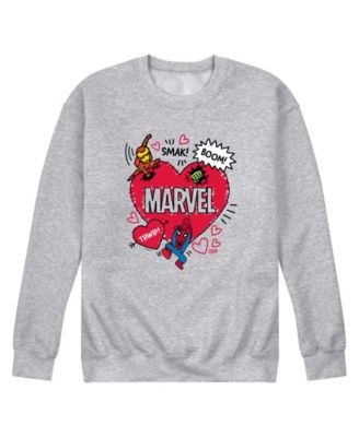 Men's Marvel Avengers Valentines Scribble Printed Crewneck Sweatshirt