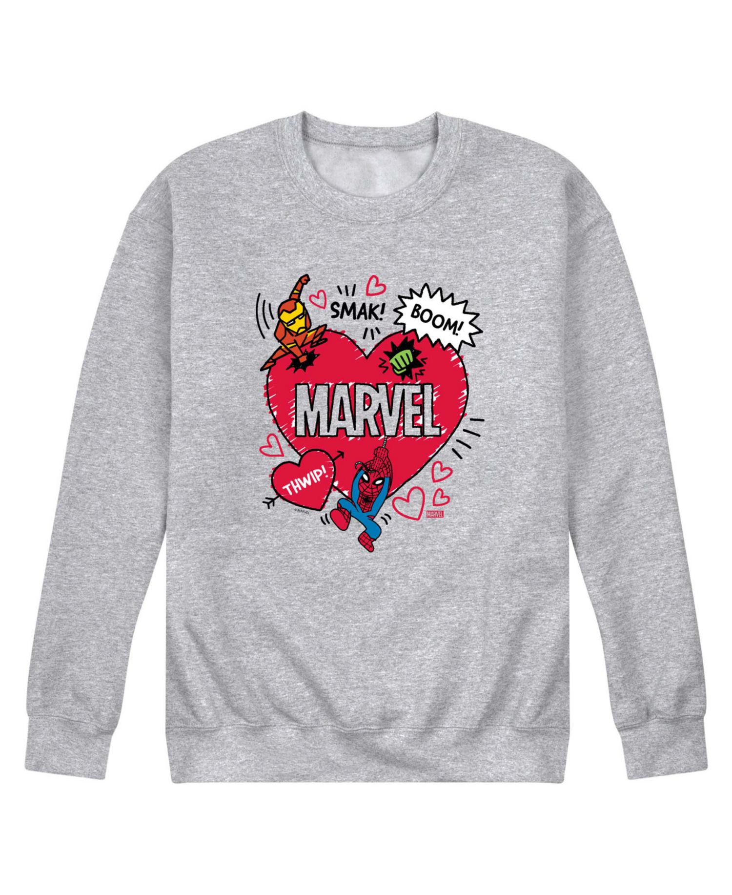 Men's Marvel Avengers Valentines Scribble Printed Crewneck Sweatshirt