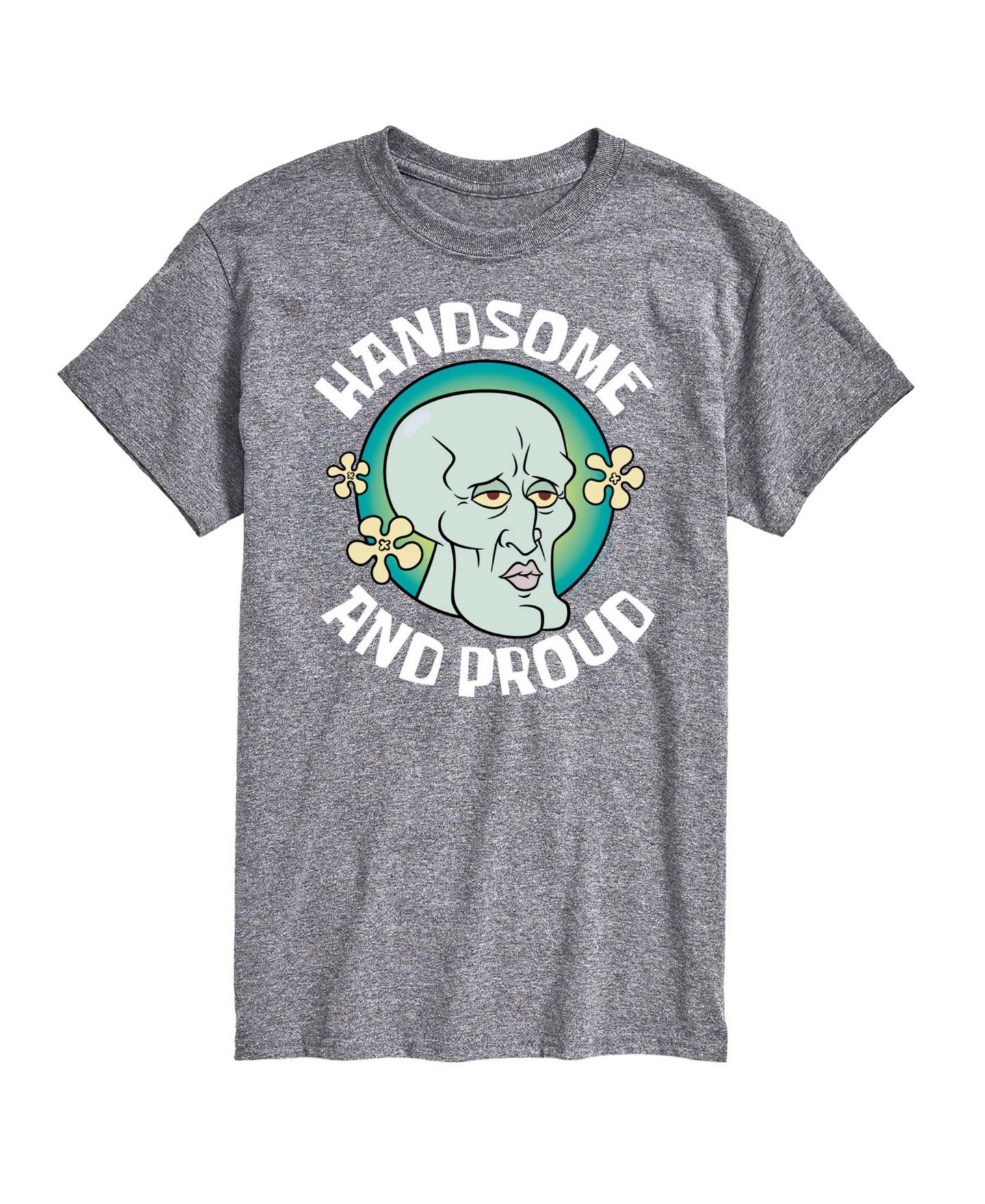 Мужская футболка AIRWAVES Handsome & Proud Squidward Printed Short-Sleeve Graphic, цвет: Меланжевый — фото 1