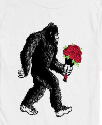 Men's Instant Message Sasquatch Flowers Printed Short-Sleeve Graphic T-Shirt