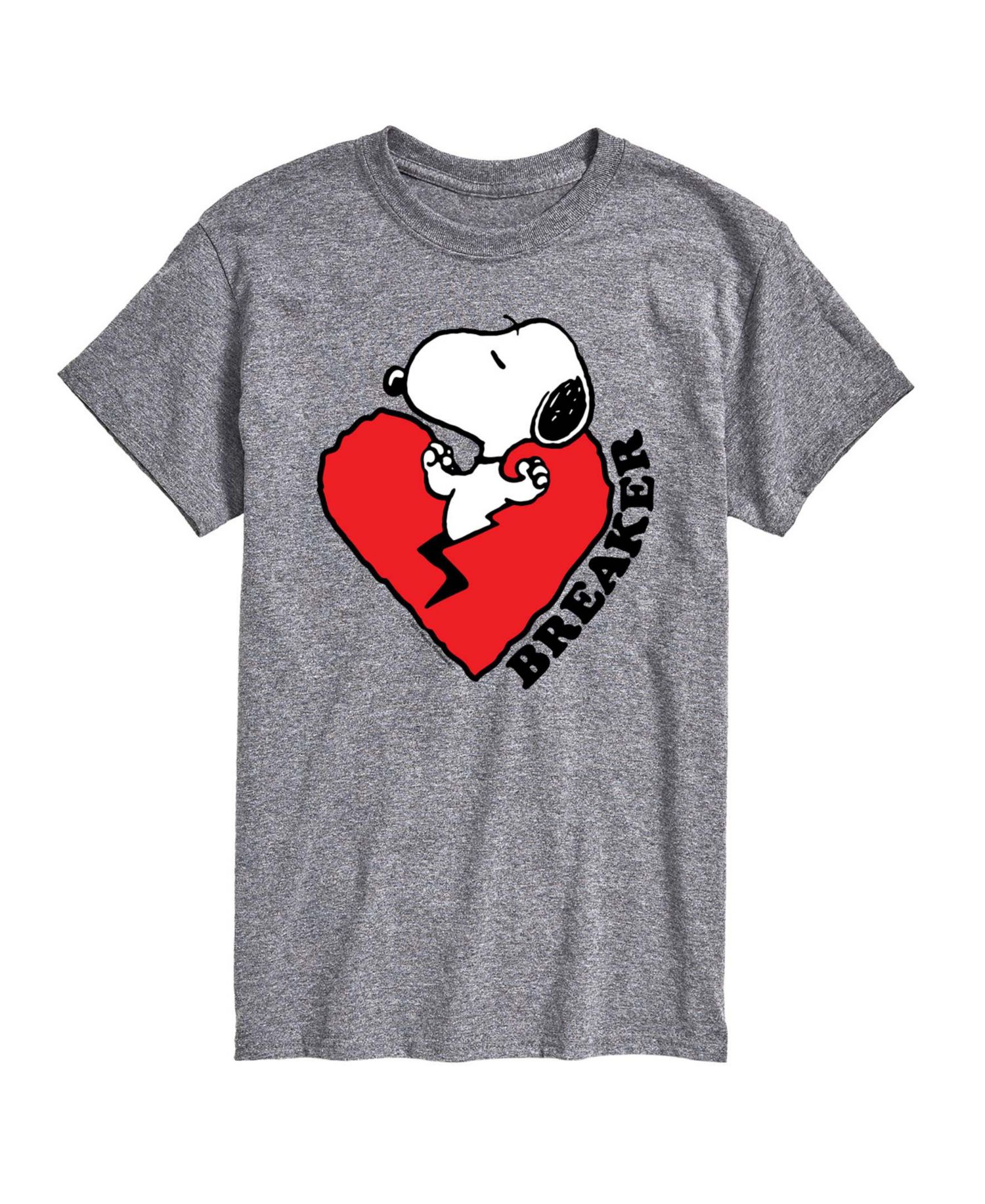 Men's Peanuts Snoopy Heart Breaker Printed Short-Sleeve Graphic T-Shirt