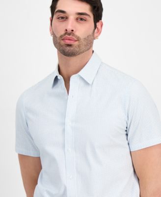 Men's Classic-Fit Dobby Square Short-Sleeve Shirt