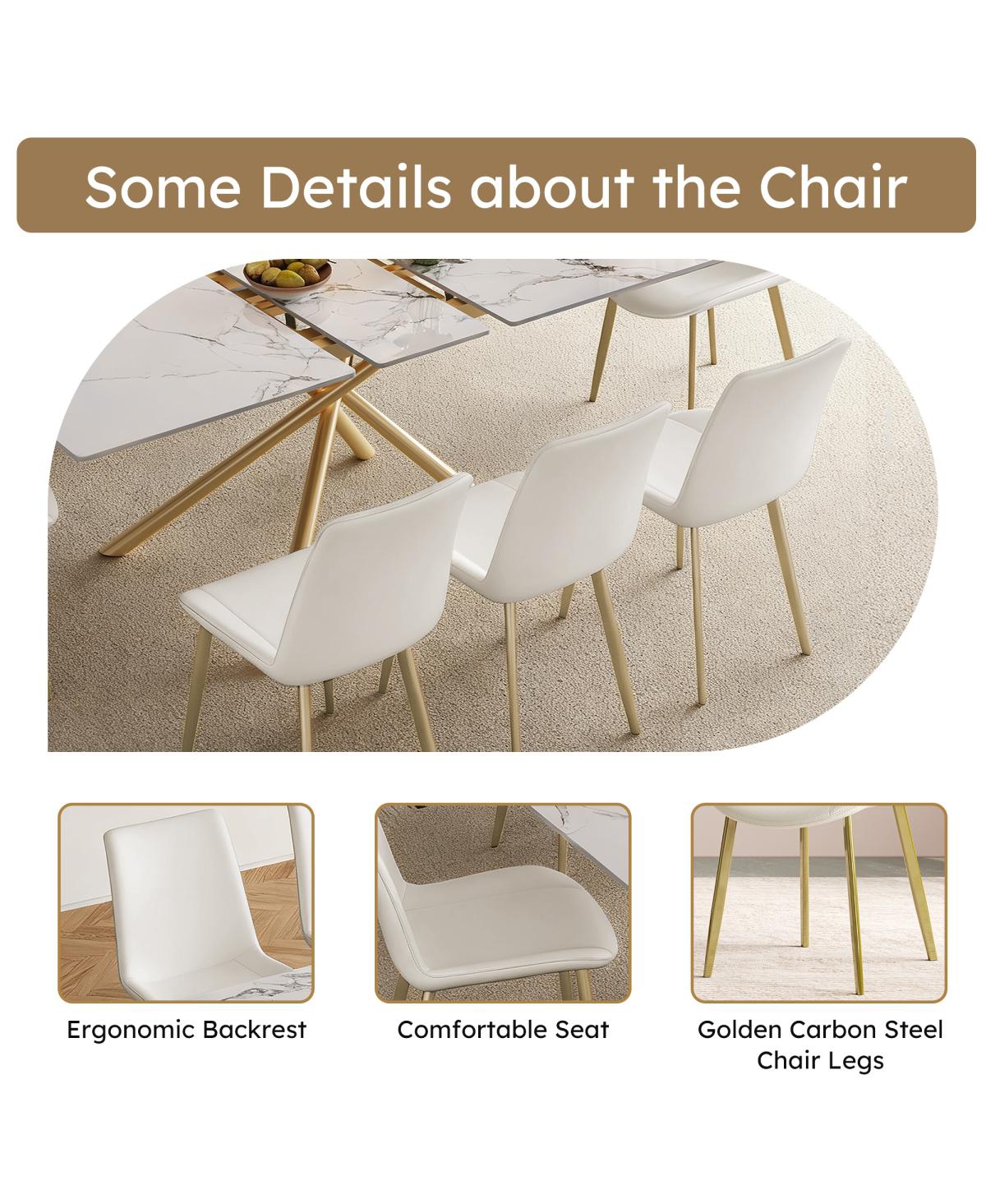 Streamdale Furniture 59-inch Expandable Dining Table with Retractable Leaf, Charred Stone Top & Golden X-Base