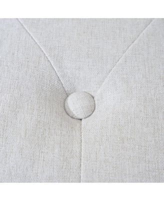 48" Storage Bench for End of Bed, Faux Linen Upholstered Storage Ottoman, Beige