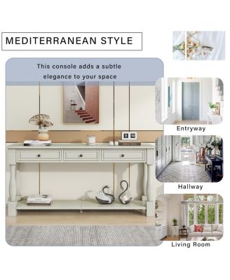  Console Table with Drawers and Shelf