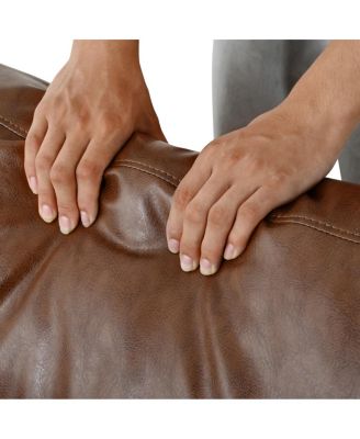 Streamdale Mirod Mid-Century Modern PU Leather 3-Seat Sofa with Solid Wood Legs